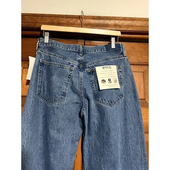 NWT Etica Jeans Women's Stanton Relaxed Wide Leg Salina Denim Jeans Size 28 - Picture 8 of 13